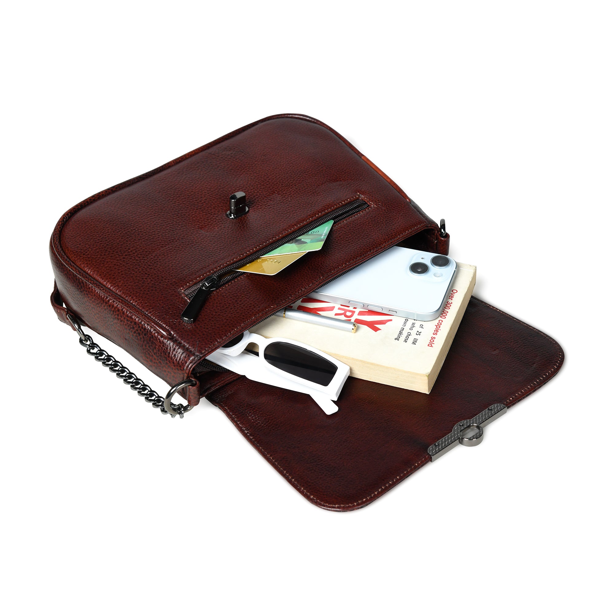 Regal Noir Croc Handbag - Tan Colour